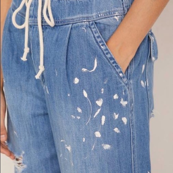 Free People Mixed Up Distressed Utility Jeans - Picture 4 of 7